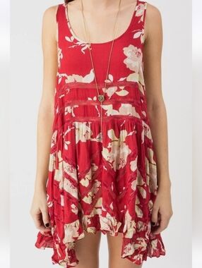 Free People Intimately Lace Slip Dress XS Boho Babydoll Mini Flowy Romantic